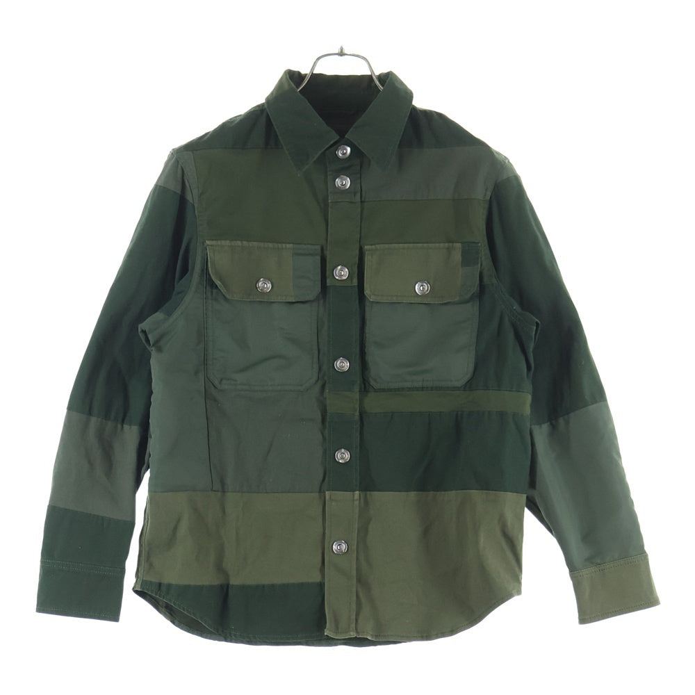 DIESEL(ディーゼル) パッチワークデザイン ミリタリー 長袖シャツ カーキ A01642