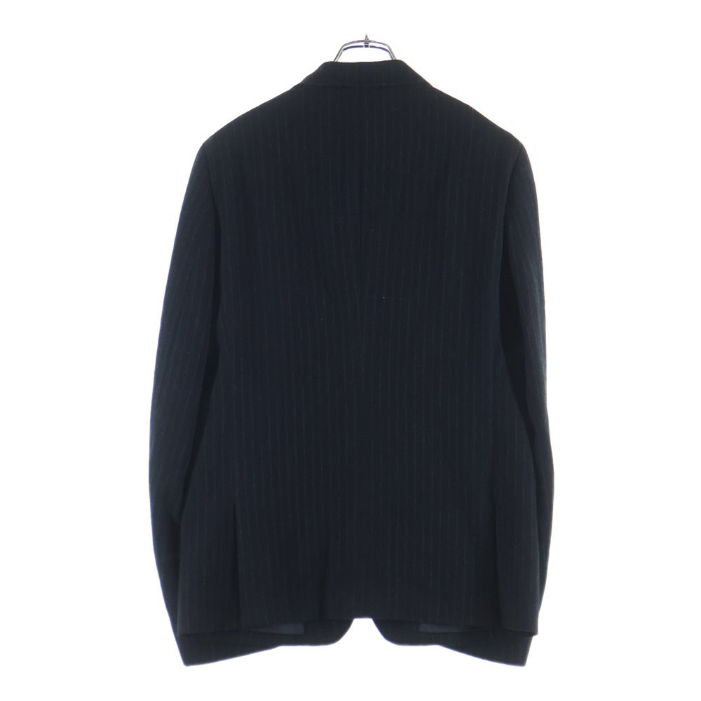 COMME des GARCONS HOMME DEUX(コムデギャルソン オムドゥ) 24AW ウール ストライプ 2B テーラードジャケット ブラック DN-J048 AD2024