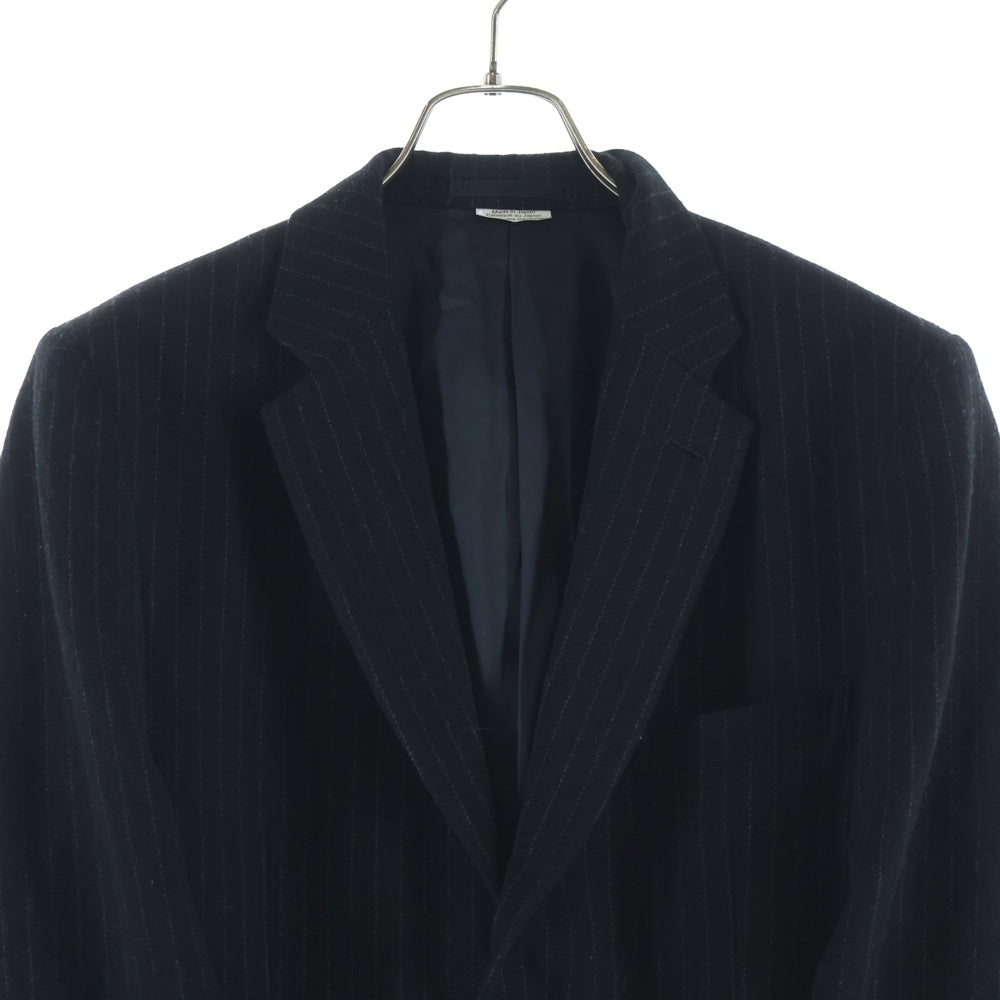 COMME des GARCONS HOMME DEUX(コムデギャルソン オムドゥ) 24AW ウール ストライプ 2B テーラードジャケット ブラック DN-J048 AD2024