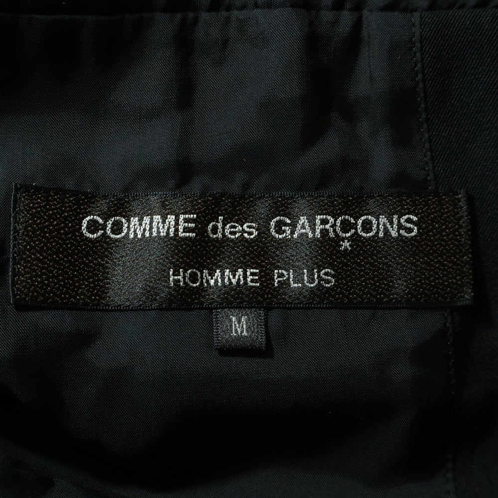 COMME des GARCONS HOMME PLUS(コムデギャルソンオムプリュス) 19SS クレイジースーツ期 異素材ドッキング 裾フェイクレザー切替 レイヤード ウール 2B テーラードジャケット ブラック AD2019 PC-J059