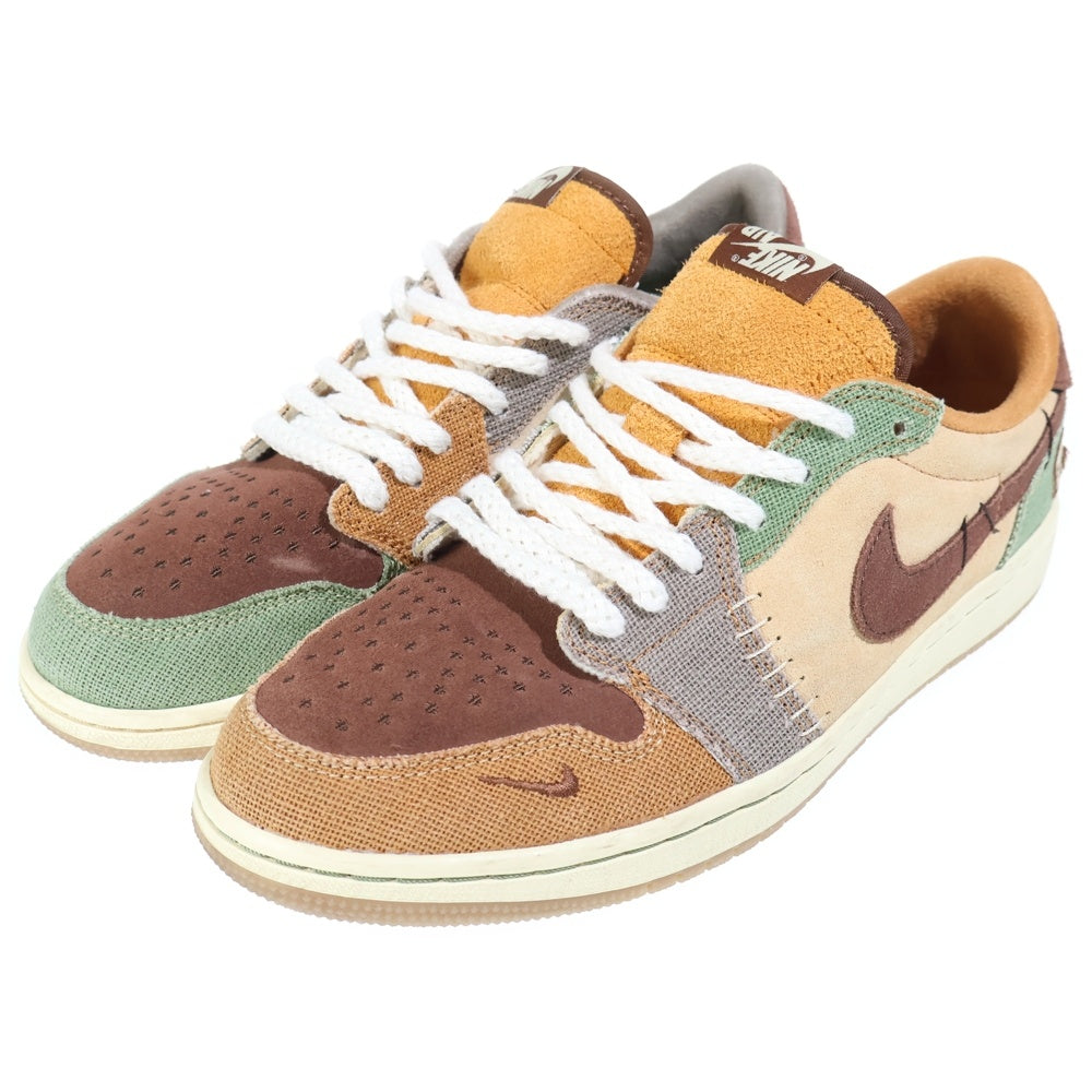 NIKE(ナイキ) Zion Williamson ザイオン ウィリアムソン AIR JORDAN 1 LOW OG DZ7292-200 エアジョーダン1 ローカットスニーカー ブラウン/オリーブ US9.5/27.5cm