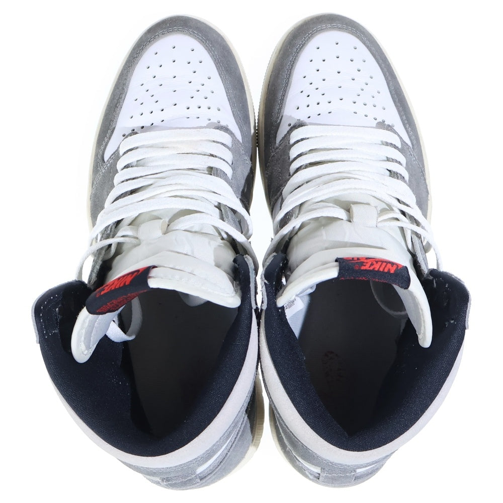 NIKE(ナイキ) AIR JORDAN 1 RETRO HIGH OG BLACK AND SMOKE GREY エアジョーダン1 ブラックアンドスモーク ハイカットスニーカー ホワイト/グレー US9.5/27.5cm DZ5485-051
