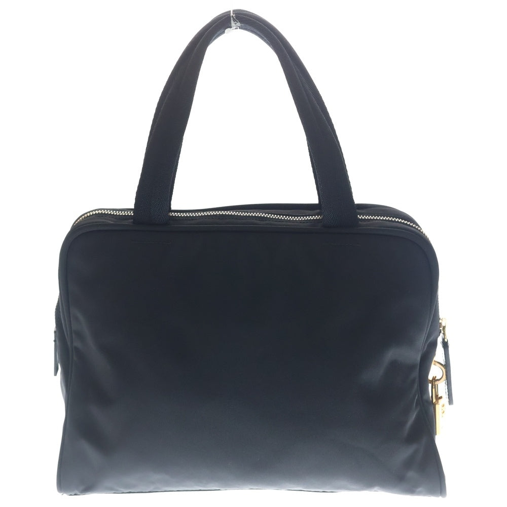 PRADA(プラダ) トライアングル ロゴ ナイロン ハンドバッグ ブラック レディース