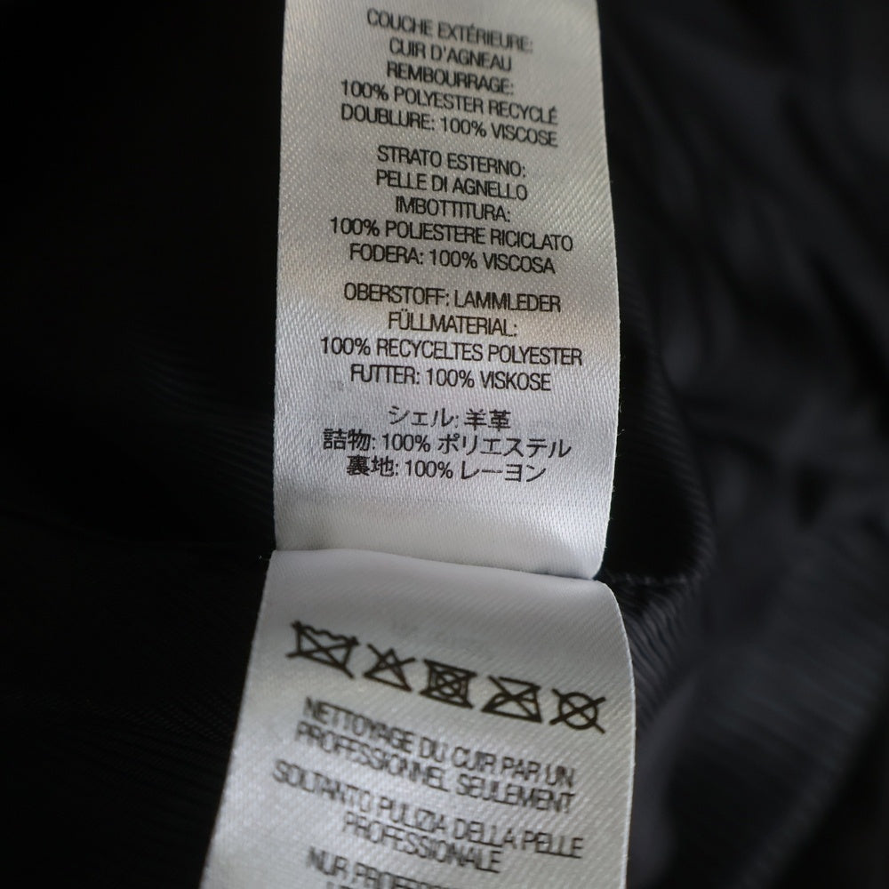 SUPREME(シュプリーム) 22AW QuIted Leather Work Jacket ジップアップ キルティング レザーワークジャケット ダウンジャケット ブラック