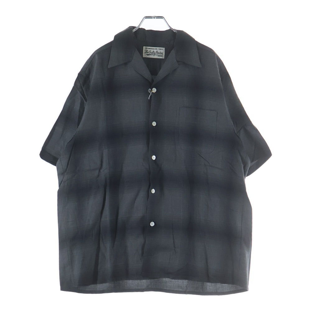 WACKO MARIA(ワコマリア) 23SS OMBRE CHECK OPEN COLLAR SHIRT S/S TYPE-2 オンブレチェックオープンカラー 半袖シャツ グレー 23SS-WMS-OC11