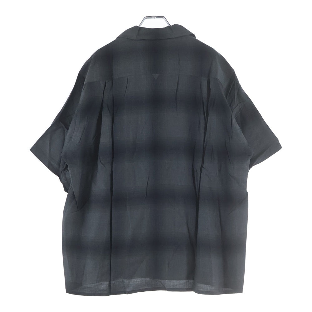 WACKO MARIA(ワコマリア) 23SS OMBRE CHECK OPEN COLLAR SHIRT S/S TYPE-2 オンブレチェックオープンカラー 半袖シャツ グレー 23SS-WMS-OC11
