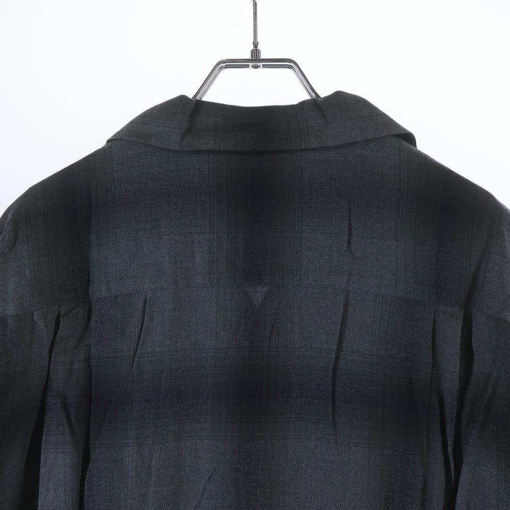 WACKO MARIA(ワコマリア) 23SS OMBRE CHECK OPEN COLLAR SHIRT S/S TYPE-2 オンブレチェックオープンカラー 半袖シャツ グレー 23SS-WMS-OC11