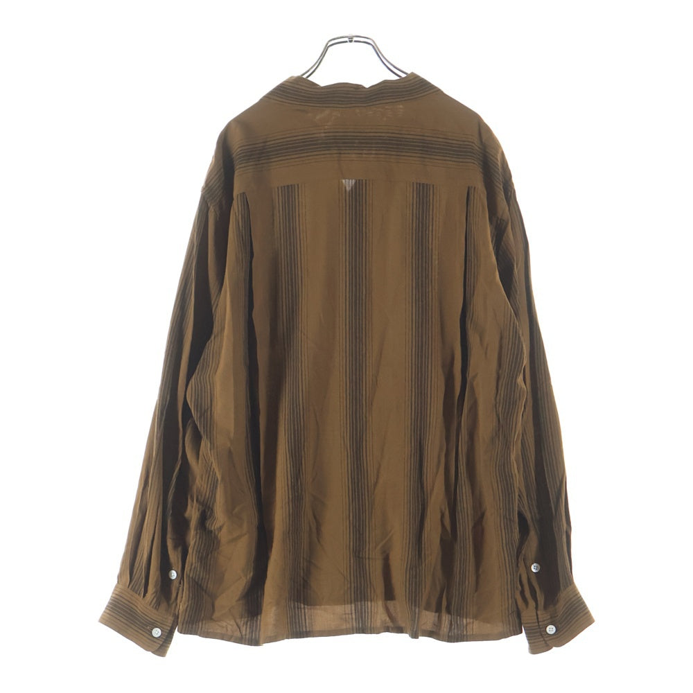 WACKO MARIA(ワコマリア) 24SS STRIPED OPEN COLLAR SHIRT ストライプ オープンカラー 長袖 シャツ ブラウン