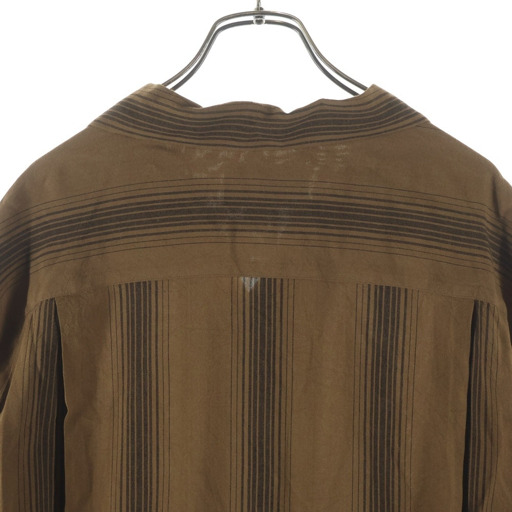WACKO MARIA(ワコマリア) 24SS STRIPED OPEN COLLAR SHIRT ストライプ オープンカラー 長袖 シャツ ブラウン