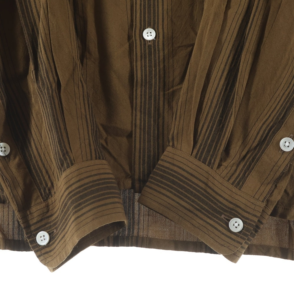 WACKO MARIA(ワコマリア) 24SS STRIPED OPEN COLLAR SHIRT ストライプ オープンカラー 長袖 シャツ ブラウン
