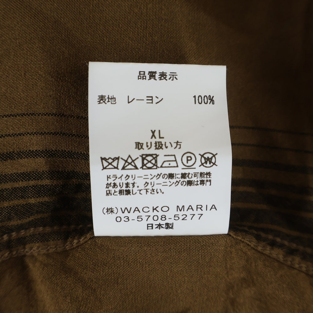 WACKO MARIA(ワコマリア) 24SS STRIPED OPEN COLLAR SHIRT ストライプ オープンカラー 長袖 シャツ ブラウン