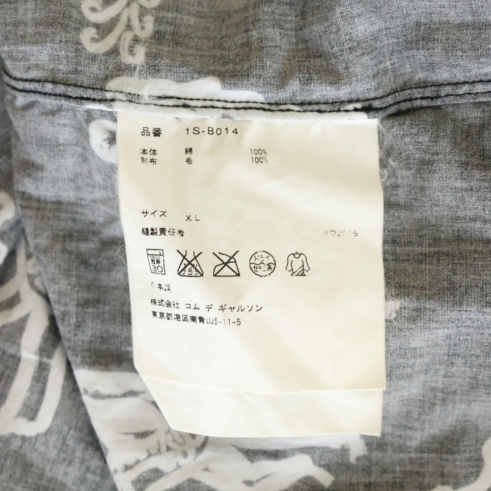 BLACK COMME des GARCONS(ブラックコムデギャルソン) グラフィックプリント 総柄 コットン 半袖シャツ ブラック 1S-B014