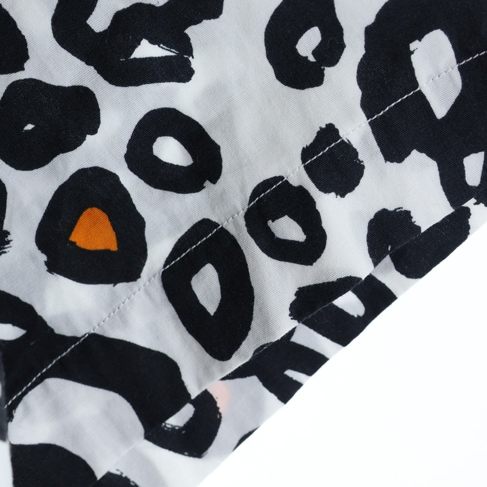 BLACK COMME des GARCONS(ブラックコムデギャルソン) レオパード 総柄 コットン 半袖シャツ ホワイト/ブラック AD2020 1G-B017