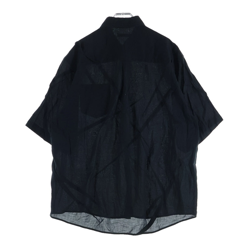 UNDERCOVER(アンダーカバー) 24SS ランダムダーツ コットンビエラ 半袖シャツ ブラック UP1D4411-2