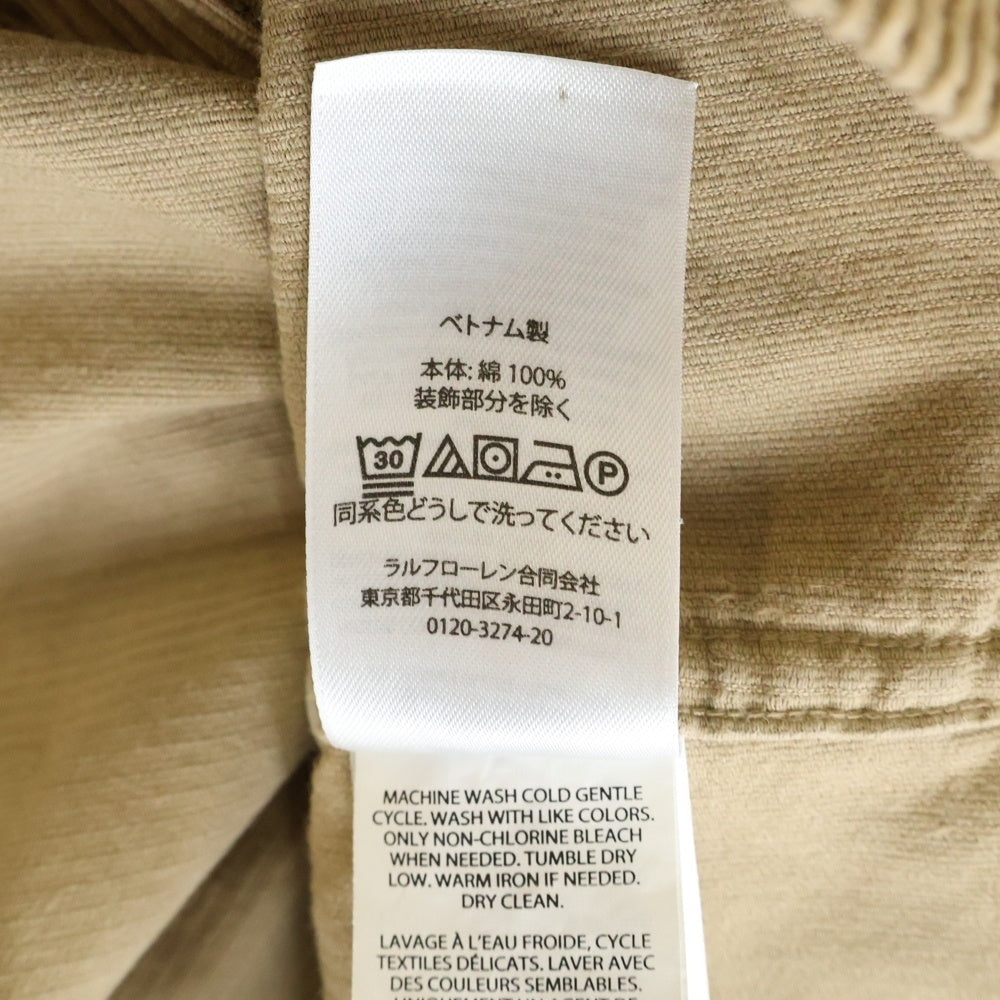 POLO RALPH LAUREN(ポロラルフローレン) ポニー刺繍 コーデュロイ ジップアップ ジャケット ブラウン