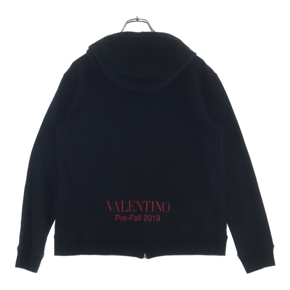 VALENTINO(ヴァレンティノ) 19AW GINZA TOKYO JAPAN 銀座シックス限定 ロゴプリント ジップアップ スウェットパーカー ブラック SV3MF04A5A1