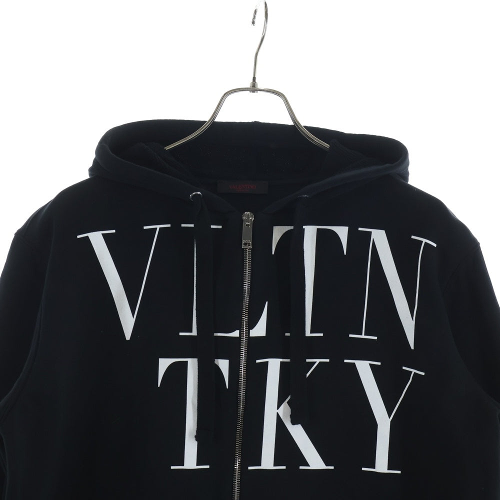 VALENTINO(ヴァレンティノ) 19AW GINZA TOKYO JAPAN 銀座シックス限定 ロゴプリント ジップアップ スウェットパーカー ブラック SV3MF04A5A1