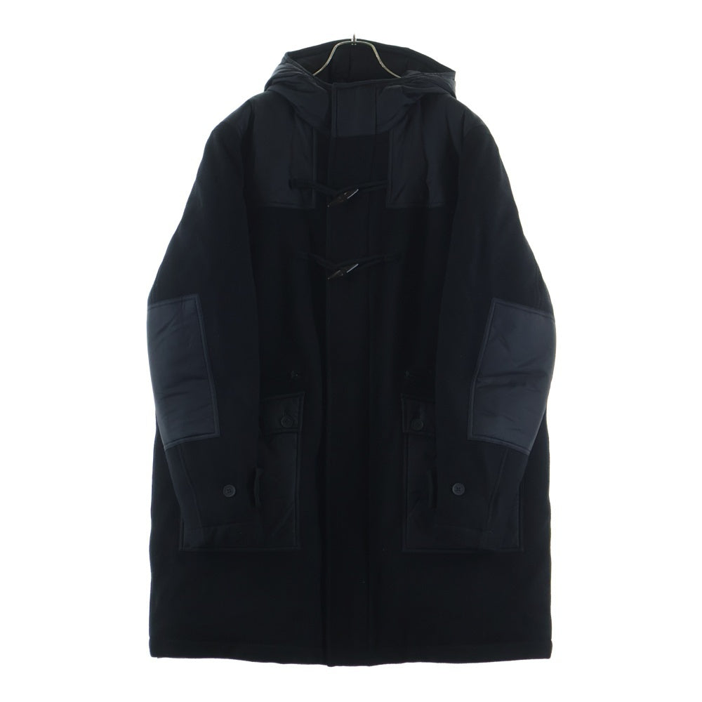 DENHAM(デンハム) ナイロン切替 ウール ダウン ダッフルコート ジャケット ブラック