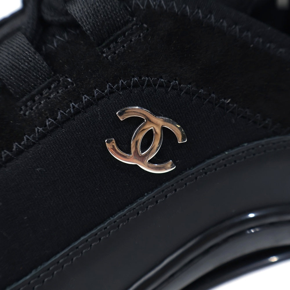 CHANEL(シャネル) スウェードレザー ファブリック ココマーク ローカットスニーカー ブラック G35618