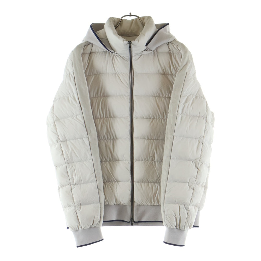 HERNO(ヘルノ) 24SS カシミヤ シルク 切替 ナイロン ダウンジャケット ホワイト PI0017UNW-12456-9402