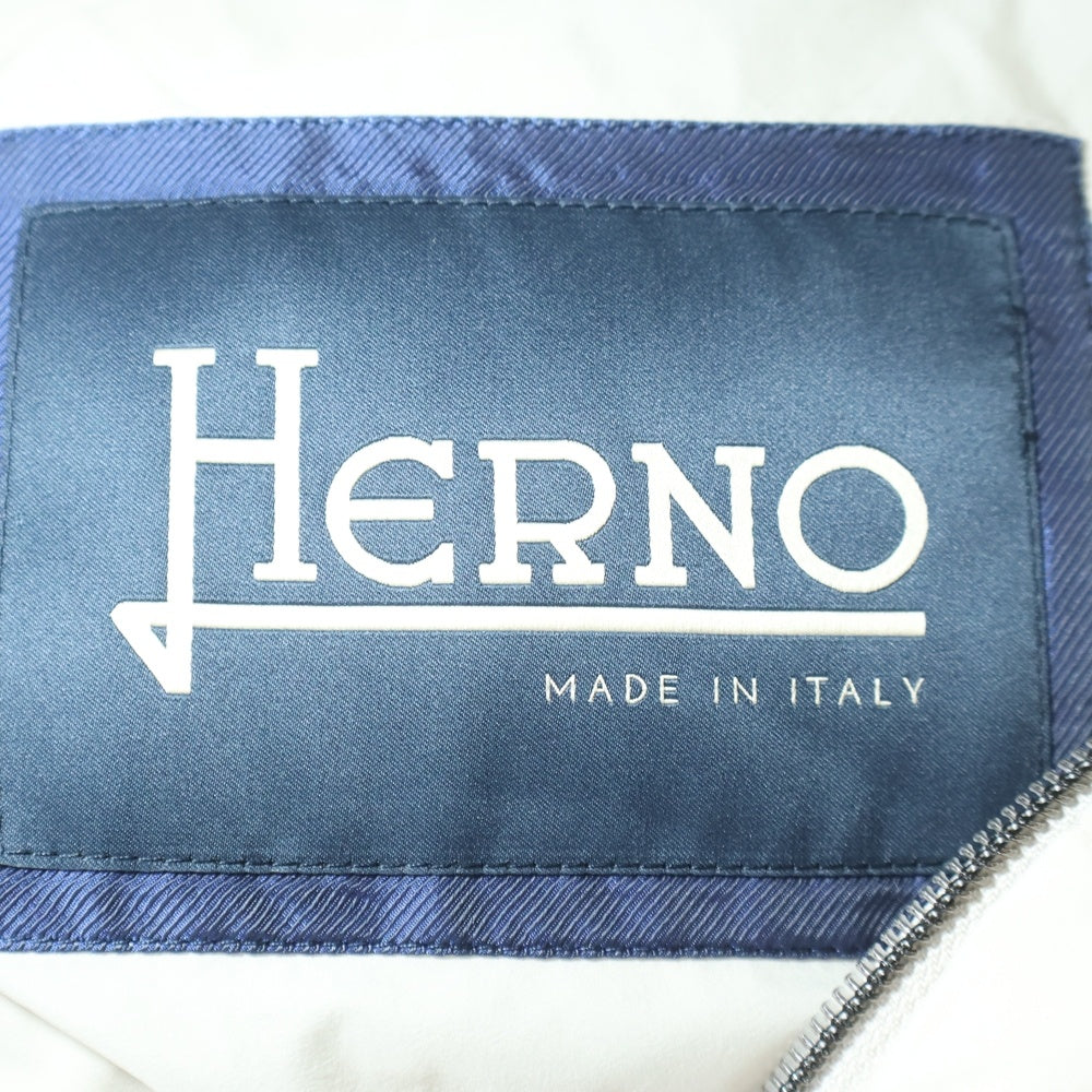 HERNO(ヘルノ) 24SS カシミヤ シルク 切替 ナイロン ダウンジャケット ホワイト PI0017UNW-12456-9402