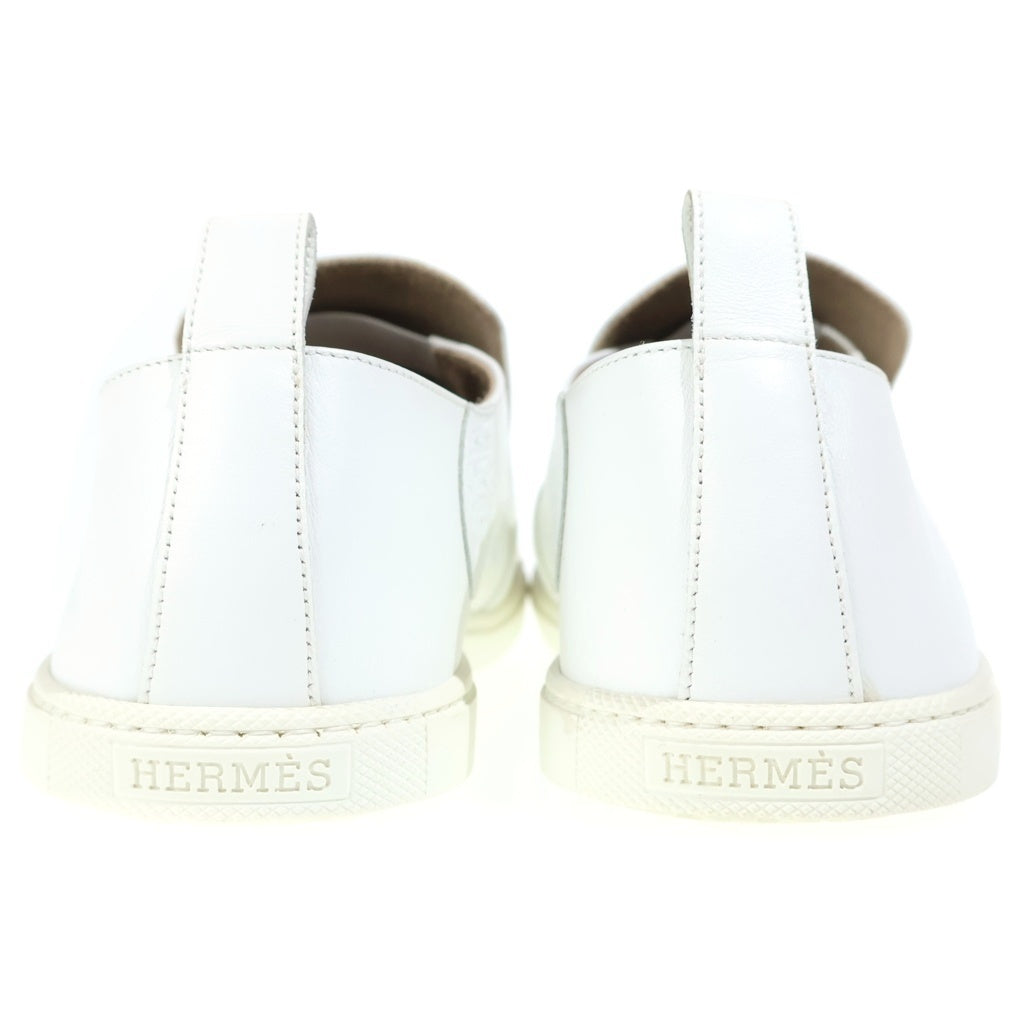 HERMES(エルメス) パンチング レザー ローカットスニーカー スリッポン ホワイト
