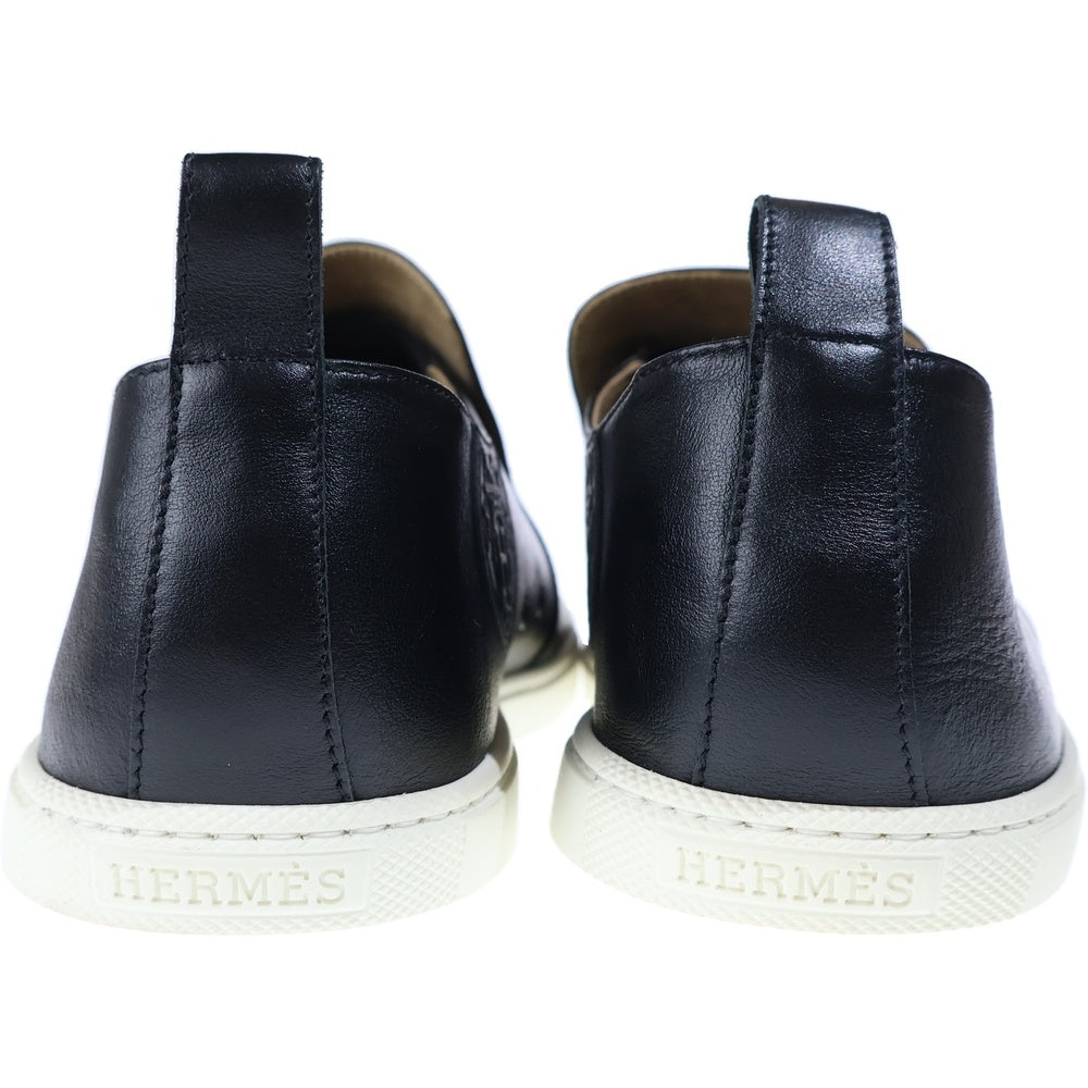 HERMES(エルメス) パンチング レザー ローカットスニーカー スリッポン ブラック
