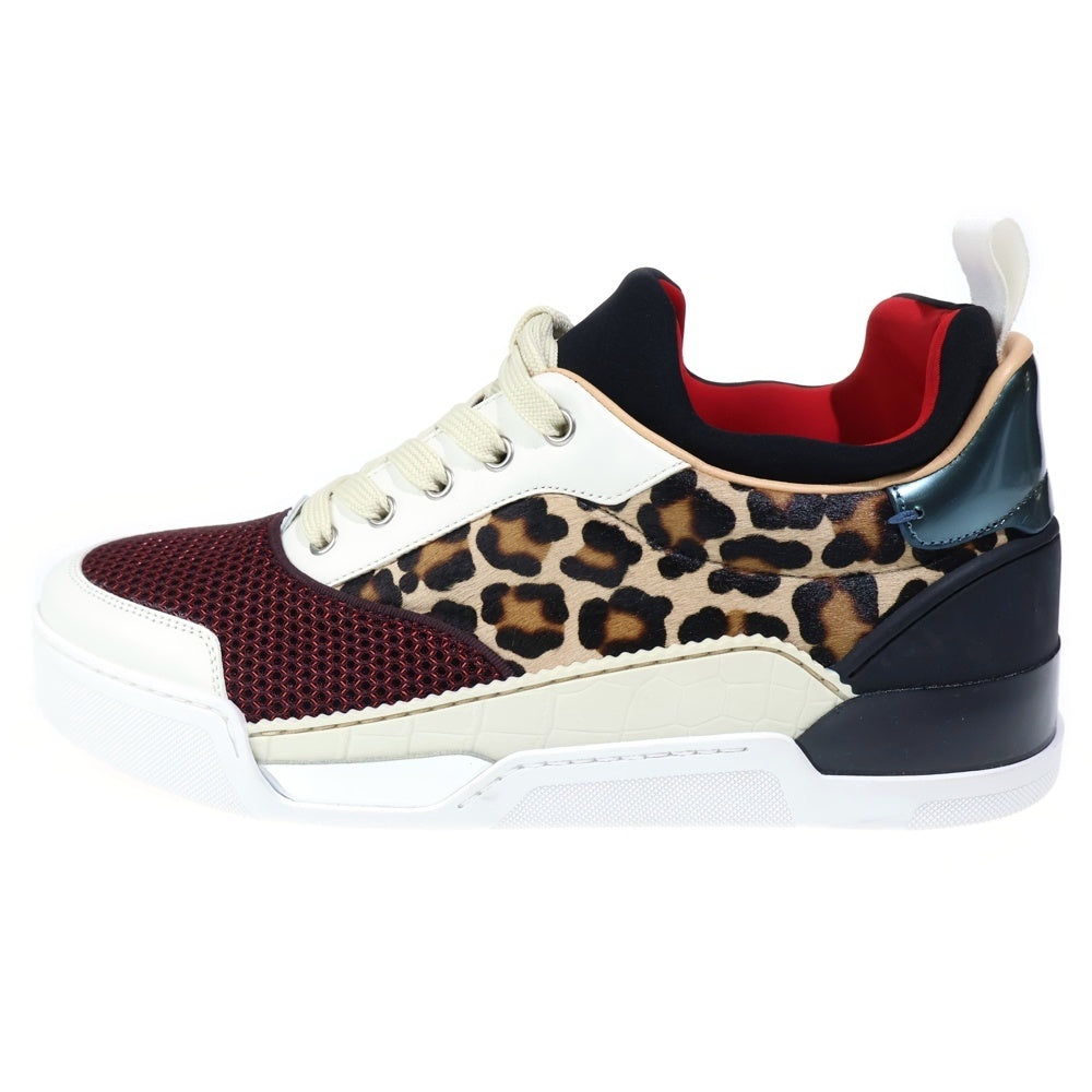CHRISTIAN LOUBOUTIN(クリスチャンルブタン) オーレリアン レオパード ハラコレザー メッシュ ローカットスニーカー マルチ