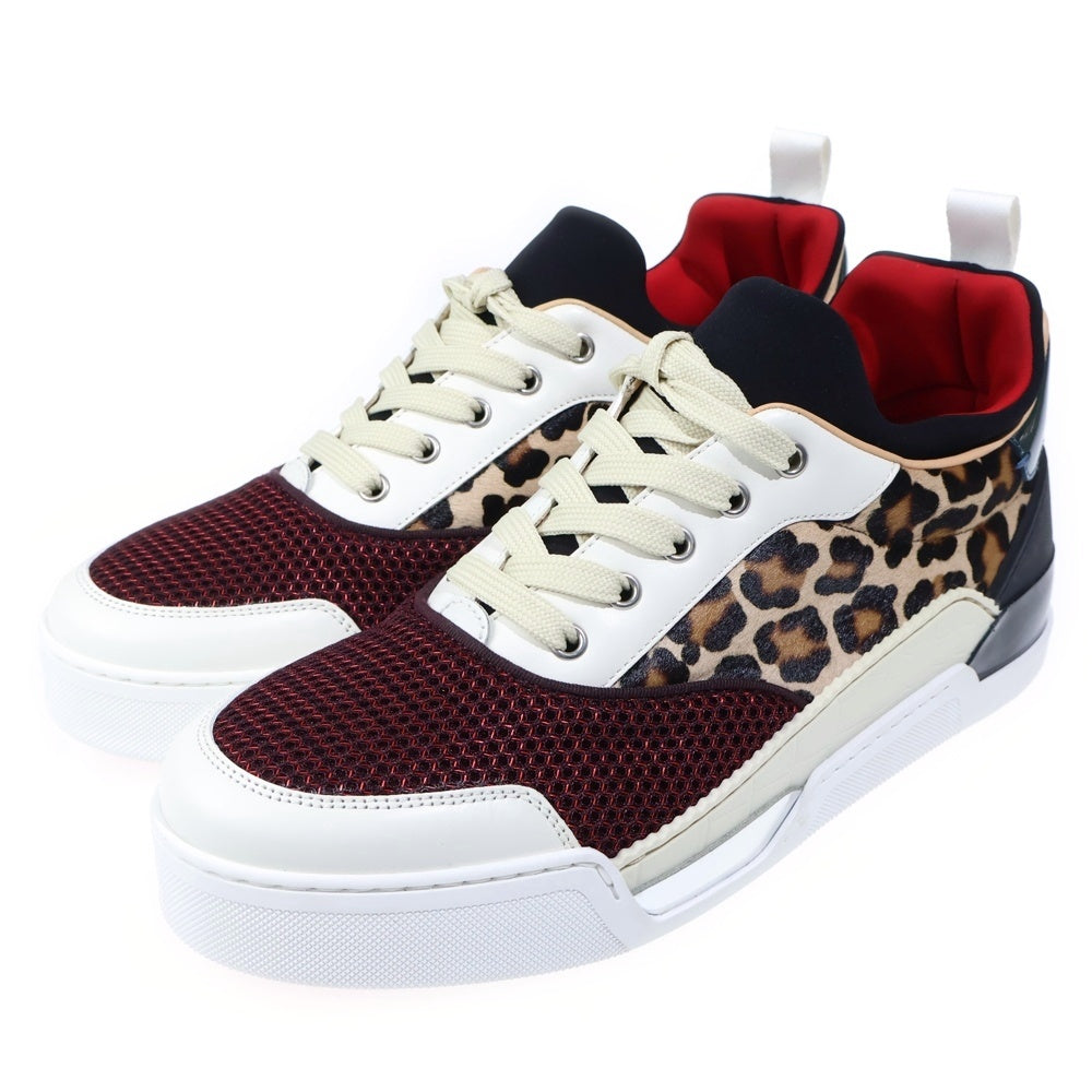 CHRISTIAN LOUBOUTIN(クリスチャンルブタン) オーレリアン レオパード ハラコレザー メッシュ ローカットスニーカー マルチ