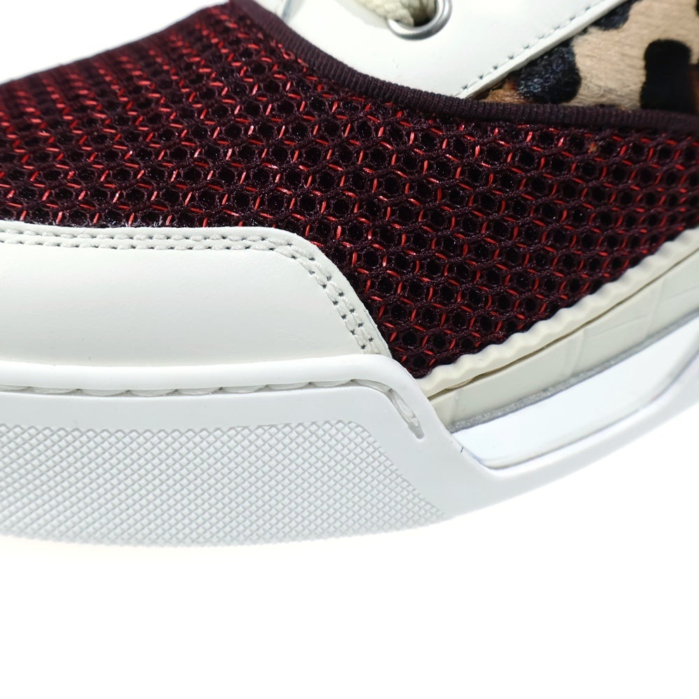 CHRISTIAN LOUBOUTIN(クリスチャンルブタン) オーレリアン レオパード ハラコレザー メッシュ ローカットスニーカー マルチ