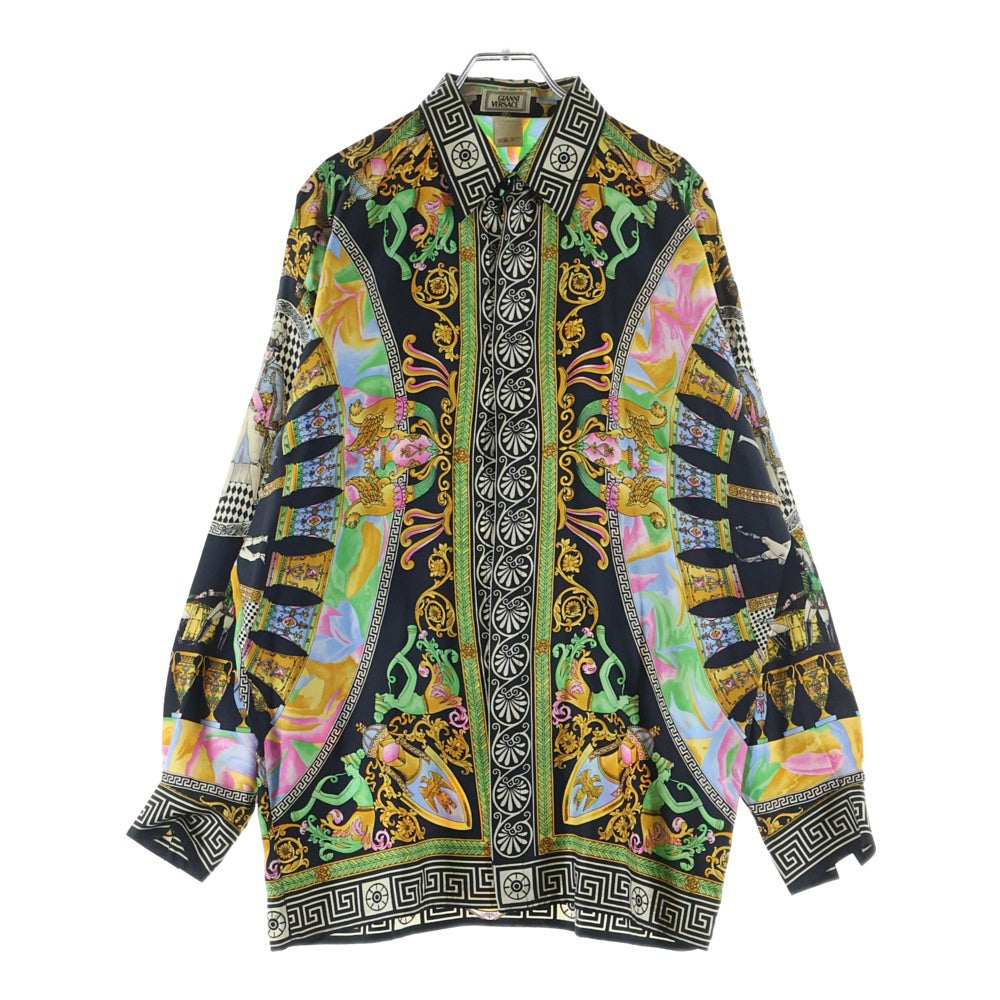GIANNI VERSACE(ジャンニ ヴェルサーチ) 総柄 シルク 長袖シャツ マルチ