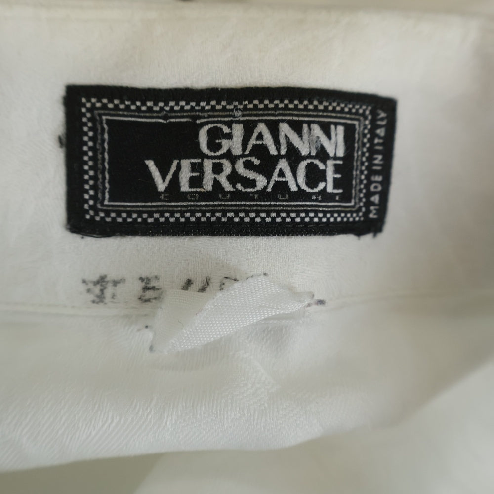 GIANNI VERSACE(ジャンニ ヴェルサーチ) 隠しボタンダウン 比翼ボタン 長袖シャツ ホワイト