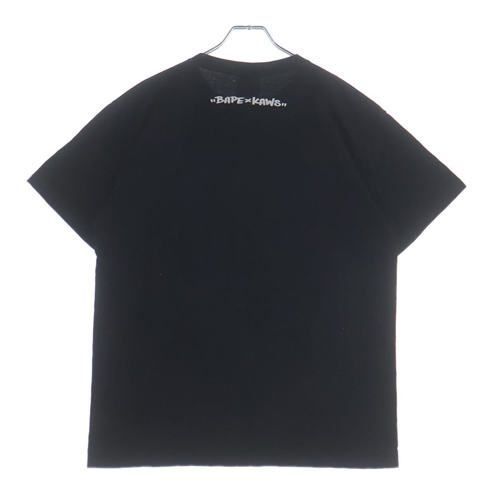 A BATHING APE(アベイシングエイプ) OLD 初期タグ ×KAWS カウズ ロゴプリント 半袖Tシャツ ブラック
