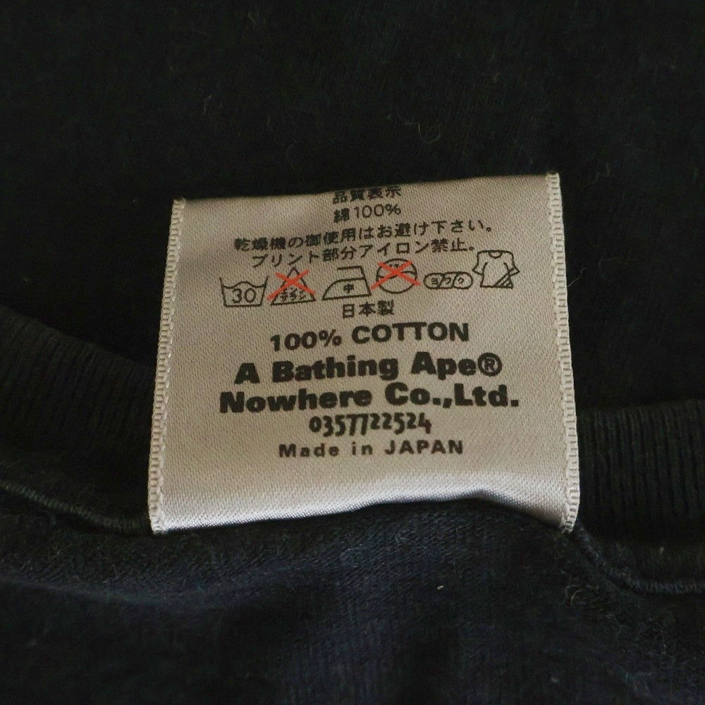 A BATHING APE(アベイシングエイプ) OLD 初期タグ ×KAWS カウズ ロゴプリント 半袖Tシャツ ブラック