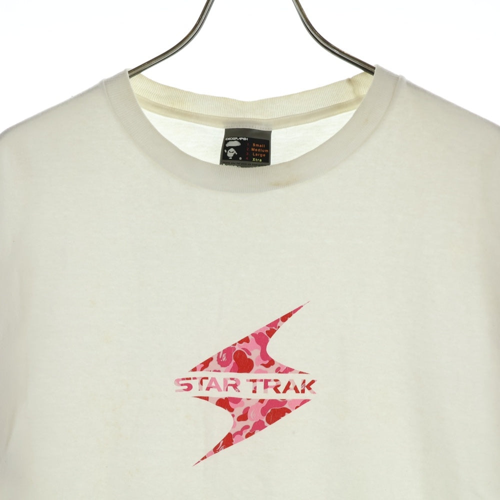 A BATHING APE(アベイシングエイプ) N.E.R.D エヌ イー アール ディー STAR TRAK OLD 初期タグ プリント半袖Tシャツ ホワイト