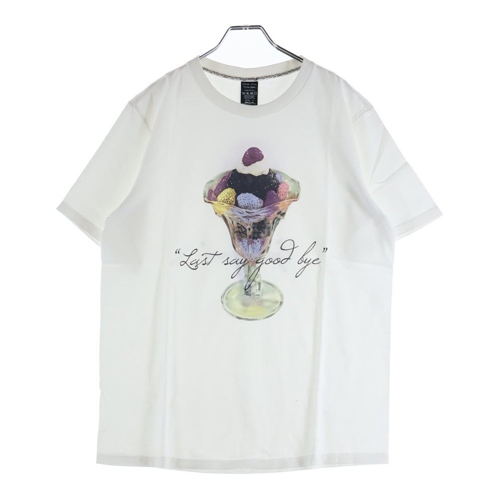 NUMBER (N)INE(ナンバーナイン) 09AW × EYESCREAM LAST SAY GOOD BYE TEE パフェプリント 半袖Tシャツ ホワイト