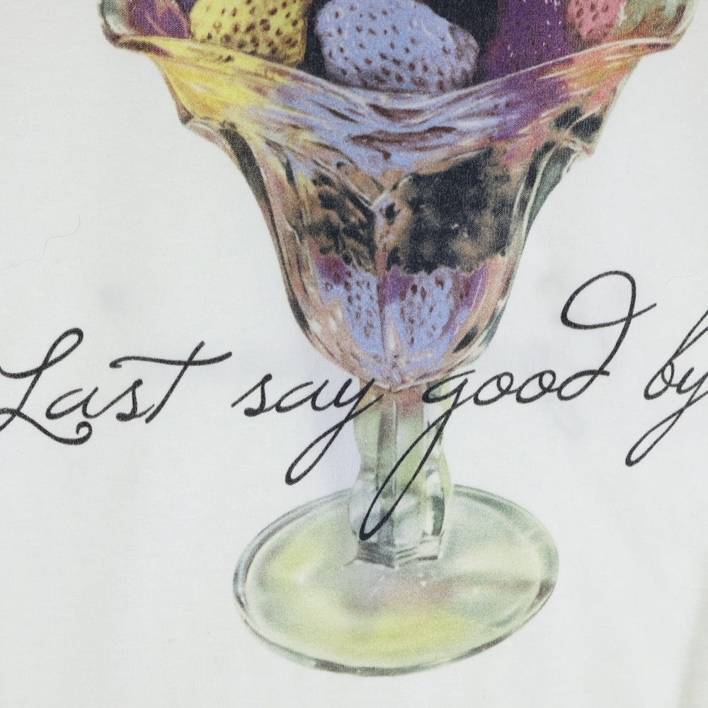 NUMBER (N)INE(ナンバーナイン) 09AW × EYESCREAM LAST SAY GOOD BYE TEE パフェプリント 半袖Tシャツ ホワイト