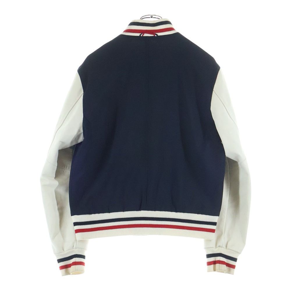 MONCLER GAMMEBLEU(モンクレールガムブルー) 16SS レザー ダウンジャケット スタジャン ブルゾン ネイビー/ホワイト D13914036080 10212