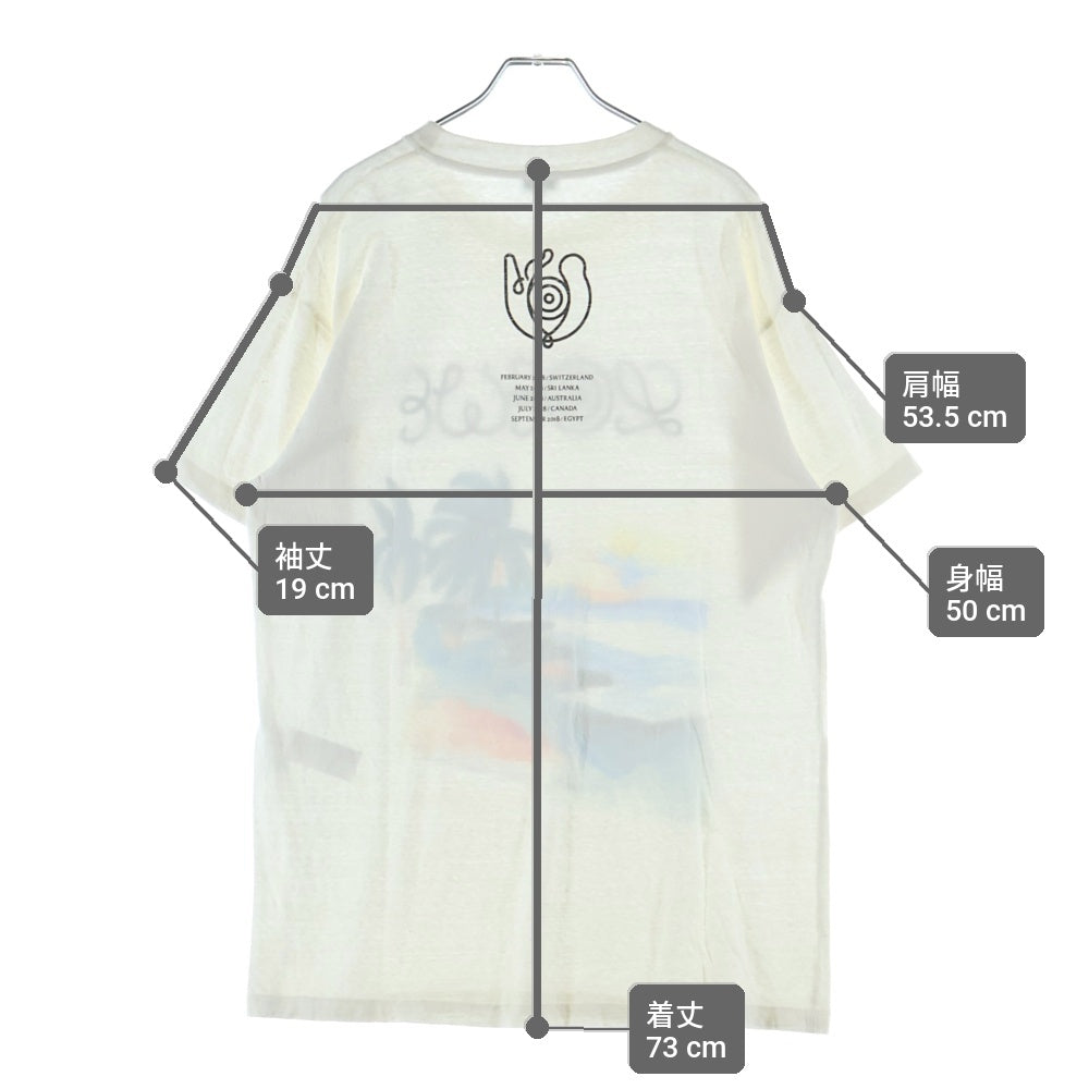 LOEWE(ロエベ) ウォーター カラープリント クルーネック 半袖Tシャツ カットソー ホワイト H6299982PC