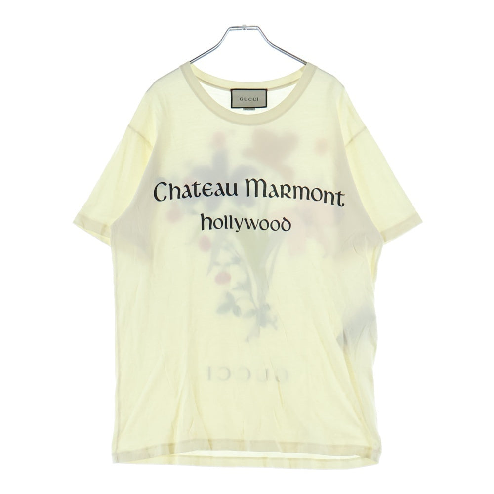 GUCCI(グッチ) コットン シャトー&マーモント オーバーサイズ クルーネック 半袖Tシャツ カットソー ホワイト 493117 XJAN5