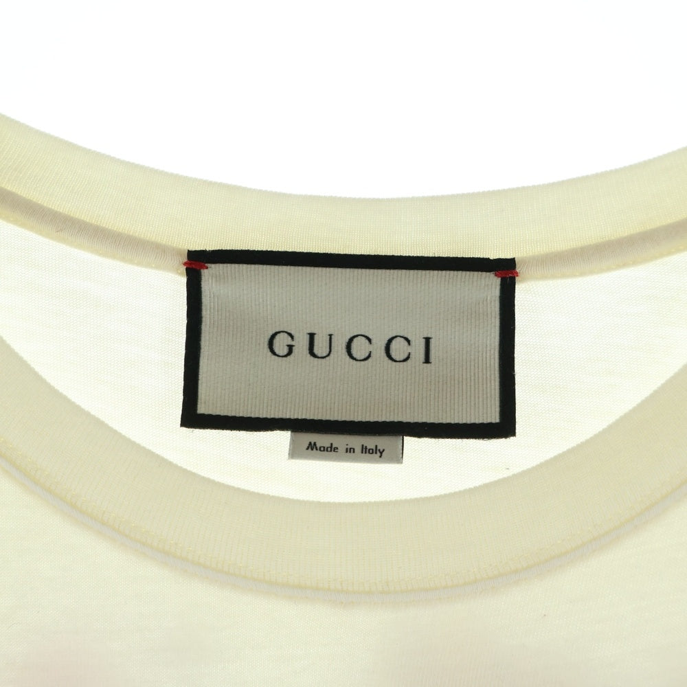 GUCCI(グッチ) コットン シャトー&マーモント オーバーサイズ クルーネック 半袖Tシャツ カットソー ホワイト 493117 XJAN5