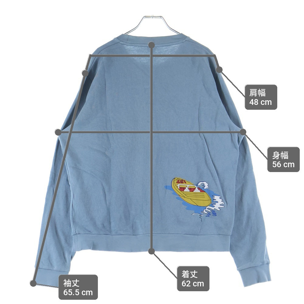 LOEWE(ロエベ) フロントプリント クルーネック 長袖スウェットトレーナー カットソー ブルー H6289400CR