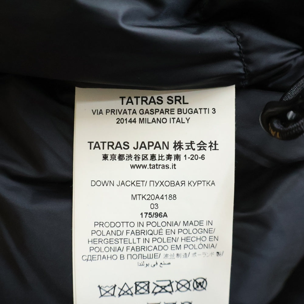 TATRAS(タトラス) PECOS ペコス ジップアップ フード付き ダウンジャケット ブラック MTK20A4188