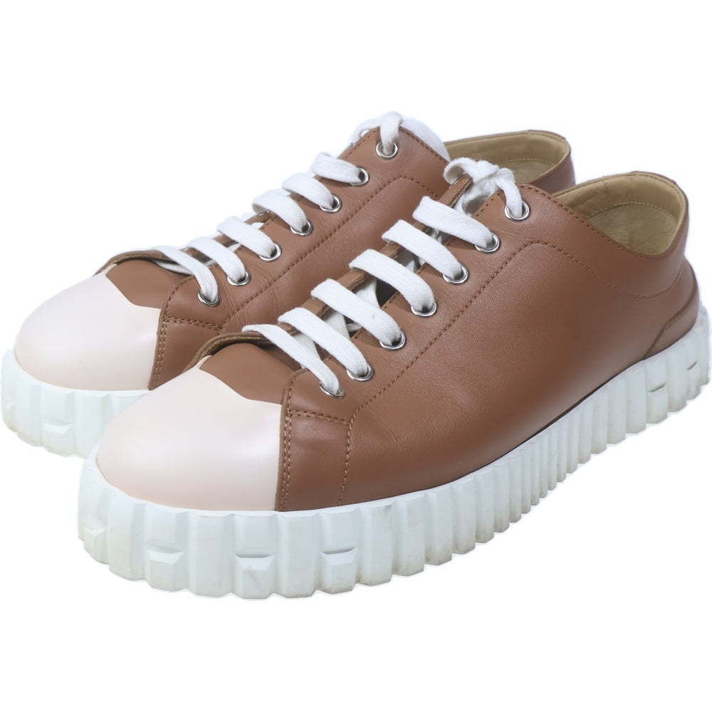 HERMES(エルメス) クロス レザーローカットスニーカー ブラウン