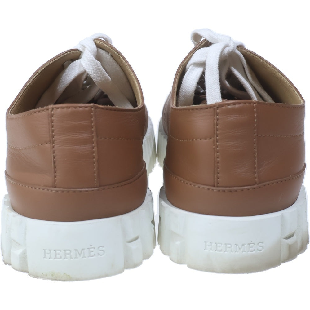 HERMES(エルメス) クロス レザーローカットスニーカー ブラウン