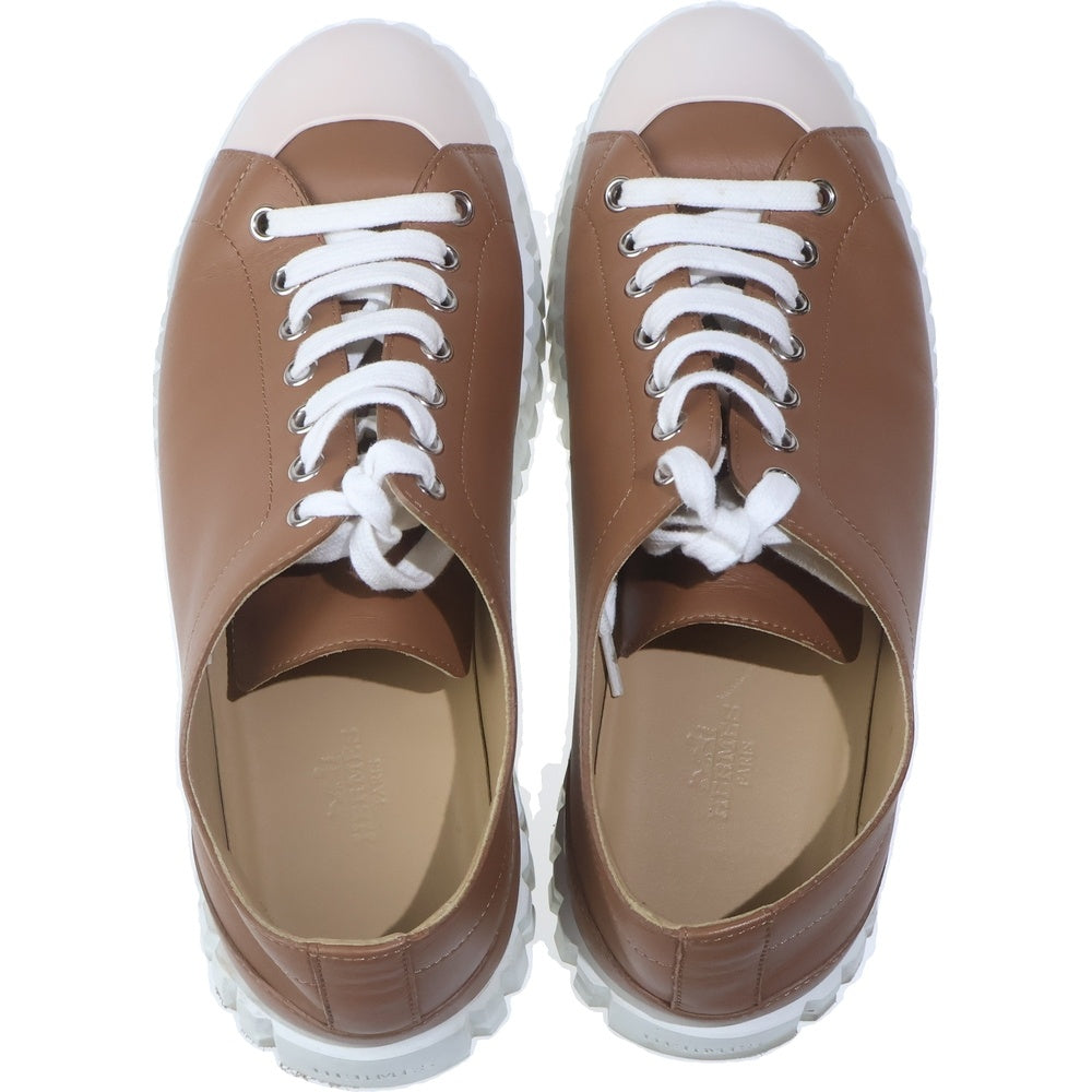 HERMES(エルメス) クロス レザーローカットスニーカー ブラウン