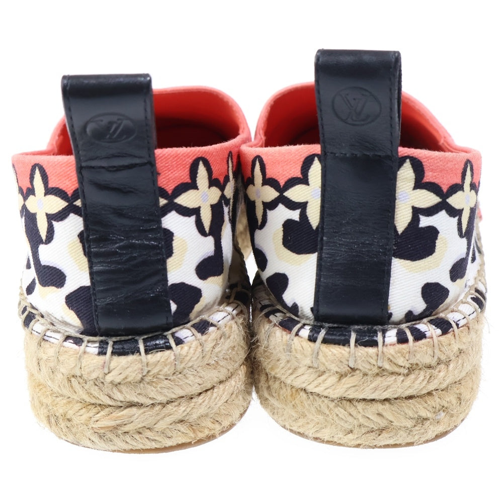 LOUIS VUITTON(ルイヴィトン) JUNGLE FLAT ESPADRILLE ジャングル フラット エスパドリーユ キャンバス スリッポン ホワイト/オレンジ レディース