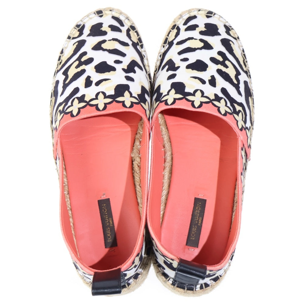 LOUIS VUITTON(ルイヴィトン) JUNGLE FLAT ESPADRILLE ジャングル フラット エスパドリーユ キャンバス スリッポン ホワイト/オレンジ レディース