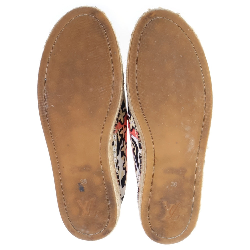 LOUIS VUITTON(ルイヴィトン) JUNGLE FLAT ESPADRILLE ジャングル フラット エスパドリーユ キャンバス スリッポン ホワイト/オレンジ レディース