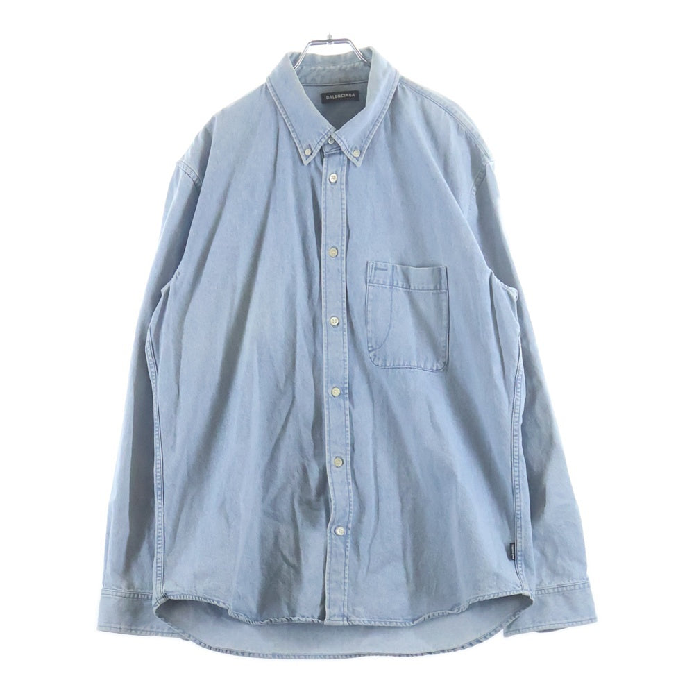 BALENCIAGA(バレンシアガ) 19SS BACK LOGO DENIM SHIRT バックロゴオーバーサイズデニムシャツ ライトブルー 557578 TYE24
